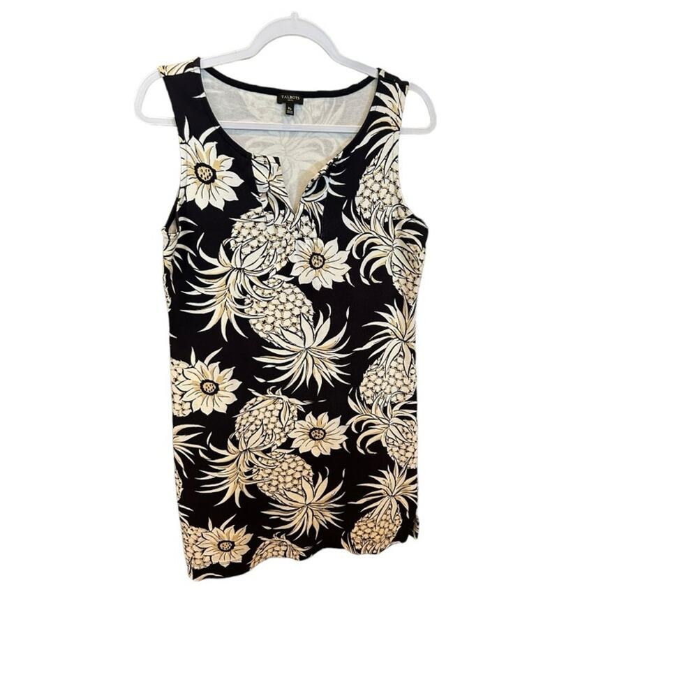 Talbot’s Split Neck Sleeveless Floral Dress - Size Medium Petite - Picture 2 of 7